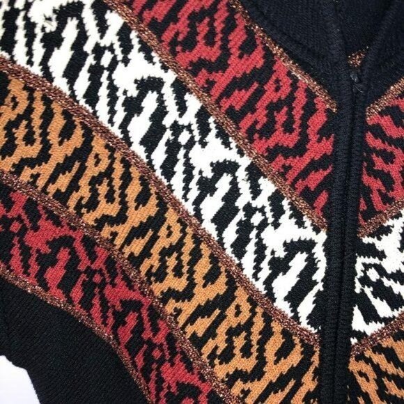 Antonella Preve Jumpsuit Womens Medium M Vintage Black Mixed Leopard Pattern - Picture 7 of 8